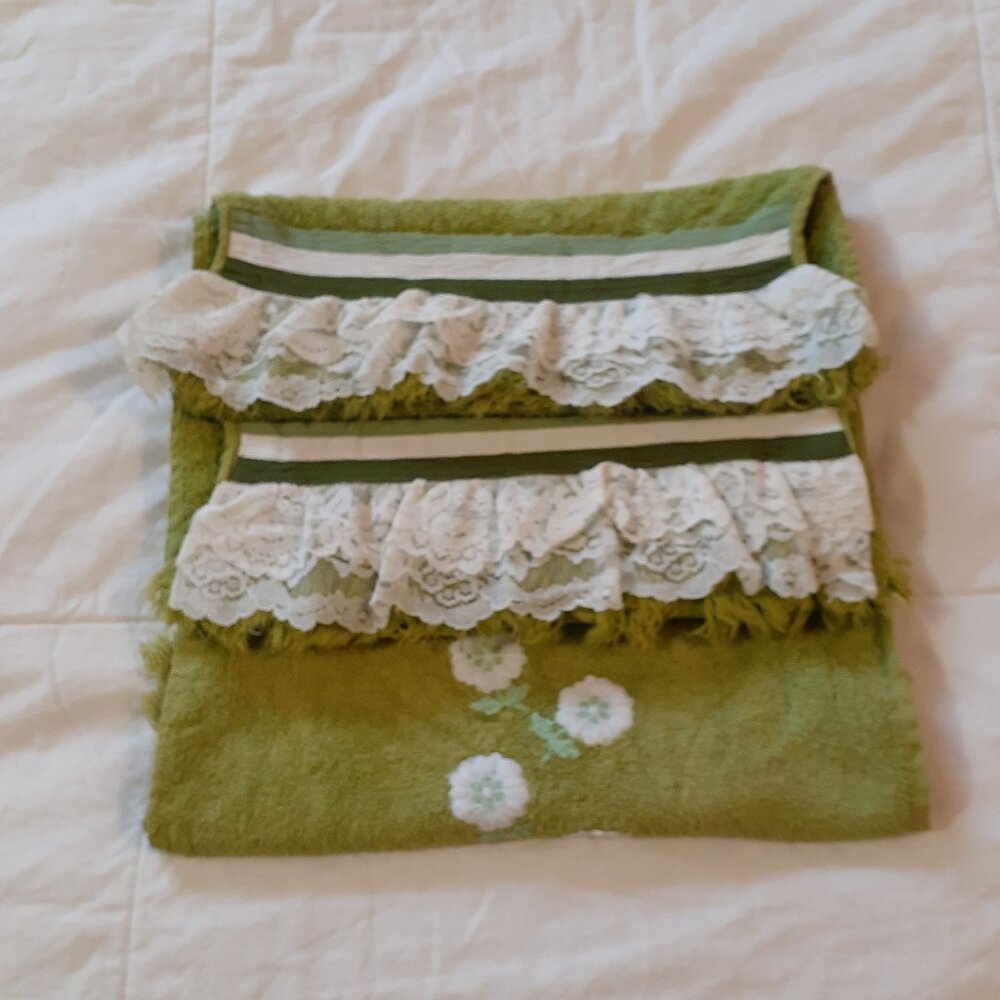 Martex Vintage Hand Towels, 3, Green